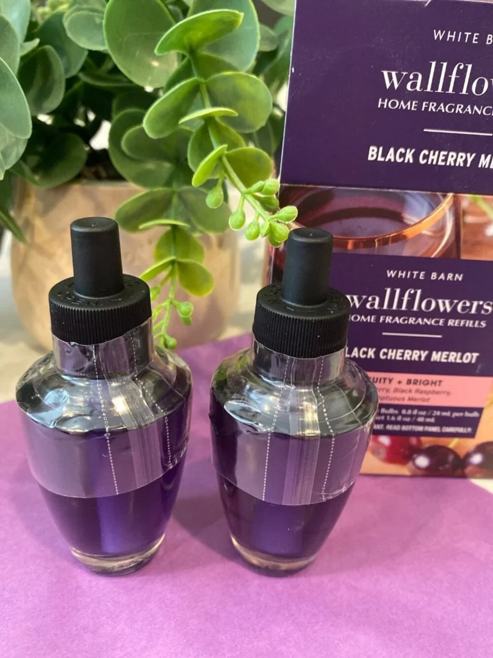 “Black Cherry Merlot” Bath & Body Works 2 NEW Wallflower Refills